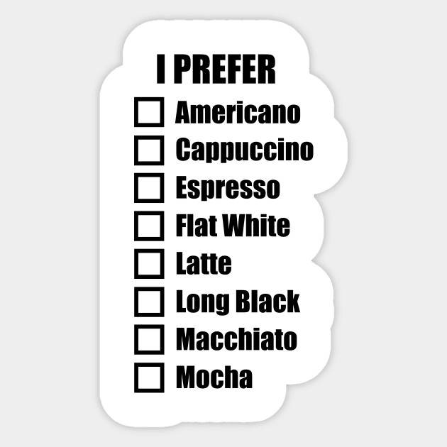 Coffee Preference Check List Sticker by weaponology